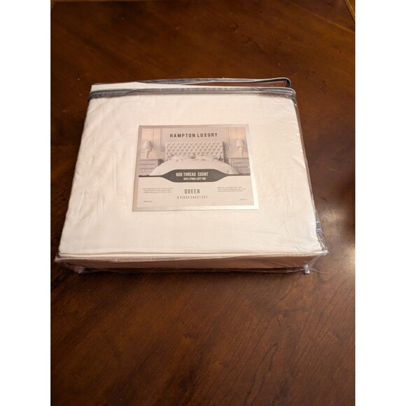 Hampton House Queen Sheet Set 4pcs Blue Pillow Cases100% Cotton Sateen 600 TC - Picture 4 of 7